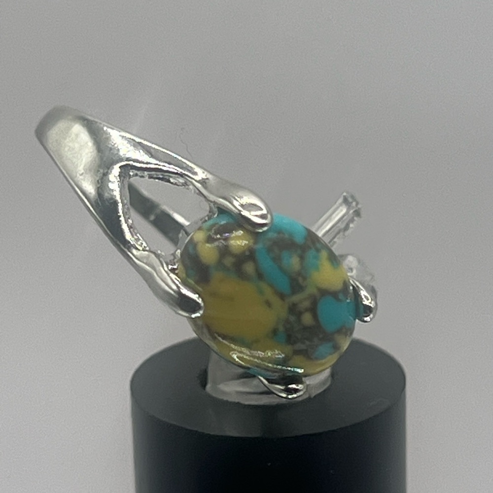 Brand New Turquoise Silver Ring with Limonite Matrix